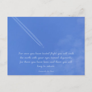 Carte Postale Citation de vol inspirant Da Vinci