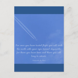 Carte Postale Citation de vol inspirant Leonardo Da Vinci