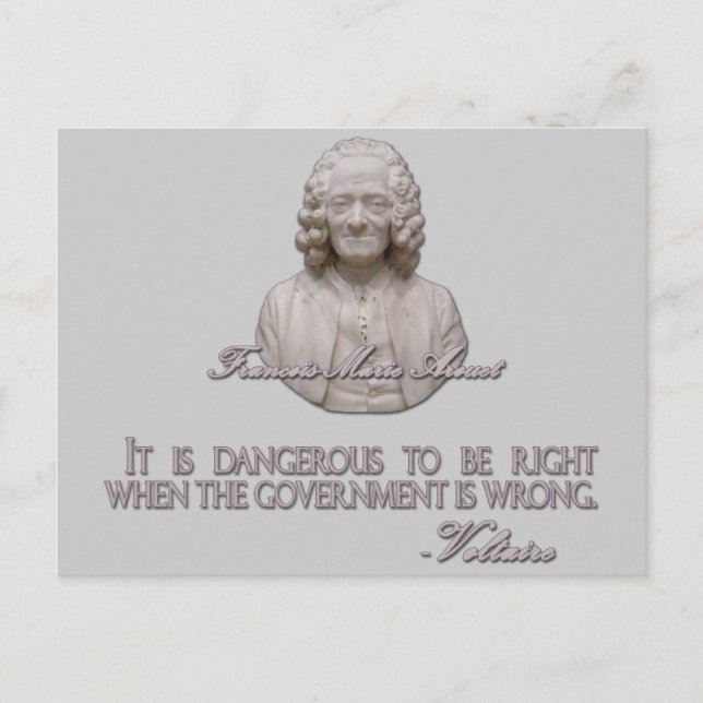Carte Postale Citation de Voltaire sur le mauvais gouvernement (Devant)