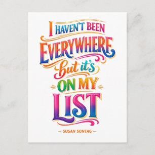 Carte Postale Citation de voyage : C'est sur ma liste
