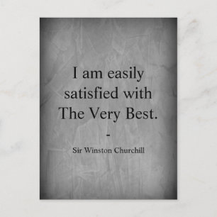 Carte Postale Citation de Winston Churchill; Le meilleur