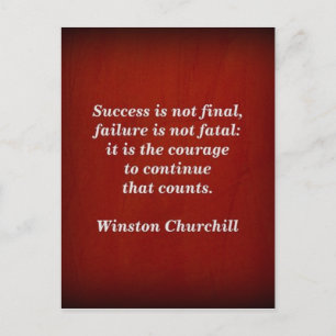 Carte Postale Citation de Winston Churchill ; Succès