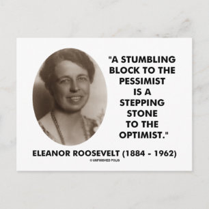 Carte Postale Citation d'Eleanor Roosevelt Pessimiste Optimiste