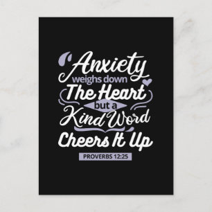Carte Postale Citation d'encouragement chrétien – Anxiété et gen