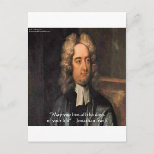 Carte Postale Citation d'humour de vie de Jonathan Swift