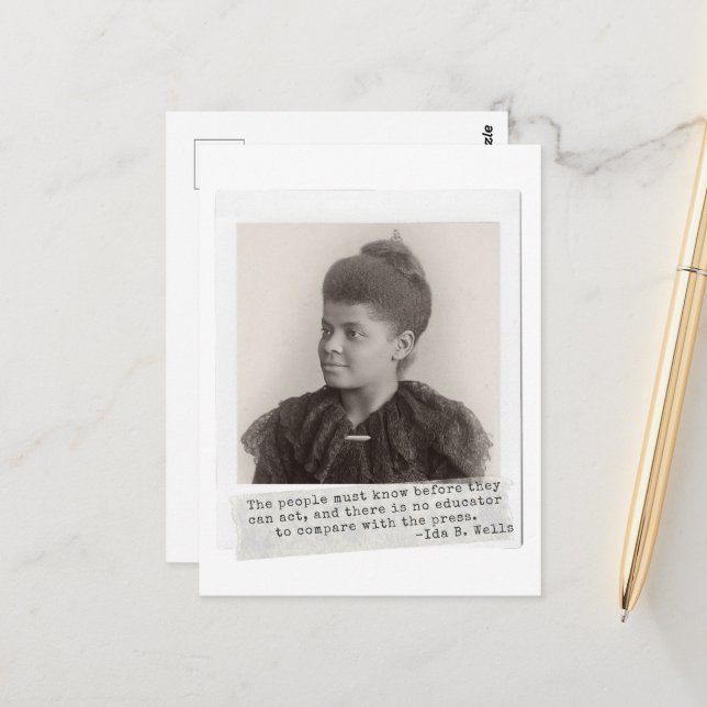 Carte Postale Citation d'Ida B. Wells - Les grandes femmes noire (Devant/Arrière en situation)