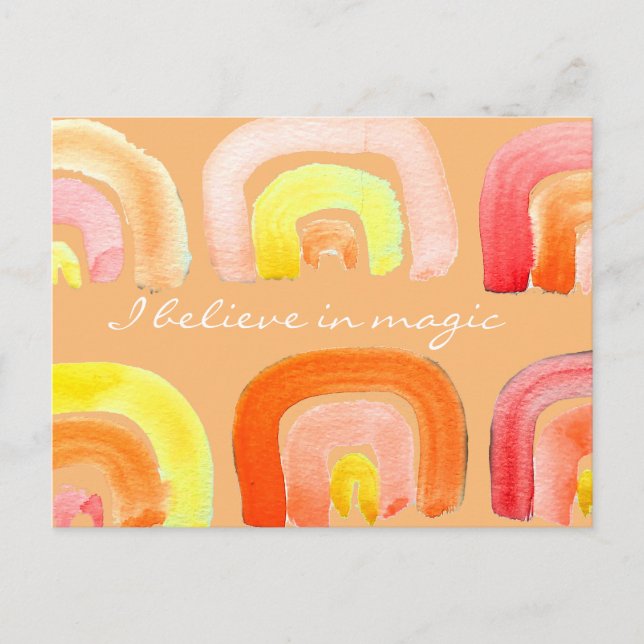 Carte Postale Citation d'inspiration rétro arc-en-ciel orange (Devant)