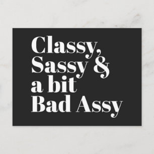 Carte Postale Citation drôle Classé, Sassy & Mauvais Assy