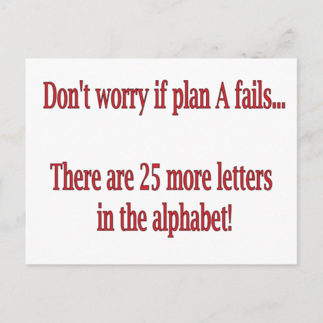 Carte Postale Citation drôle d'alphabet (Devant)