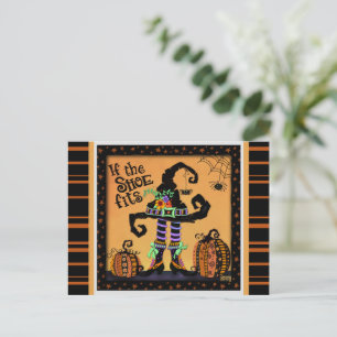 Carte Postale Citation drôle de chaussure de sorcière Halloween