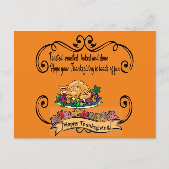 Carte Postale Citation drôle de jour de Thanksgiving heureux (Devant)