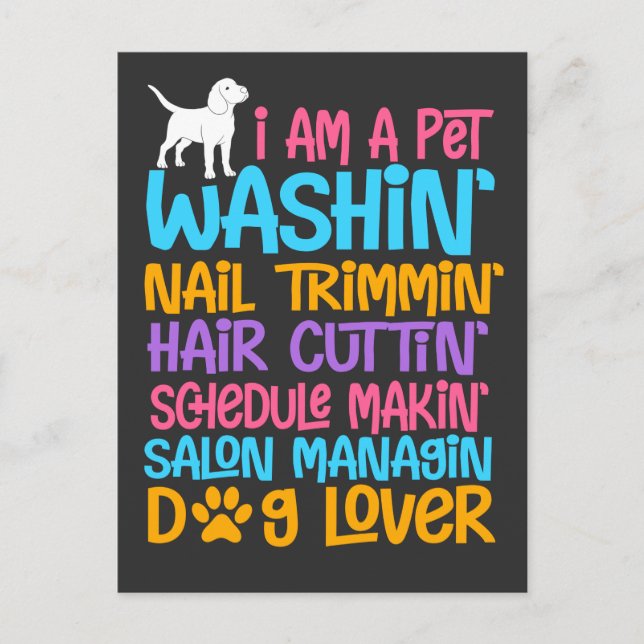 Carte Postale Citation drôle de toiletteur pour chien Animal de  (Devant)