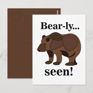 Carte Postale Citation drôle d'humour d'animal d'ours brun