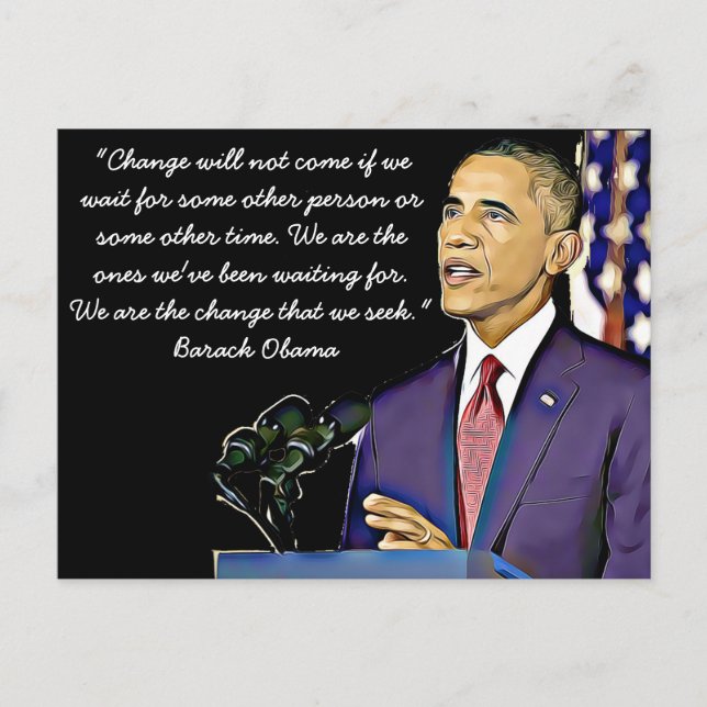 Carte Postale Citation du 44ème président américain Barack Obama (Devant)