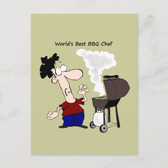 Carte Postale Citation du meilleur chef du barbecue du monde pou (Devant)