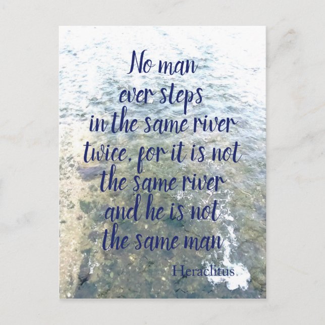 Carte Postale Citation du philosophe grec Heraclitus River (Devant)