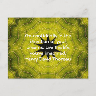 Carte Postale Citation du rêve motivationnel Henry David Thoreau