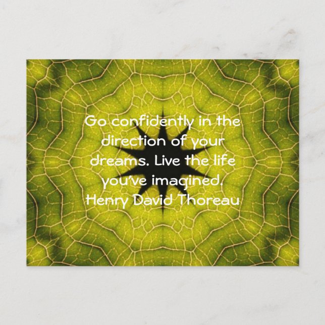 Carte Postale Citation du rêve motivationnel Henry David Thoreau (Devant)