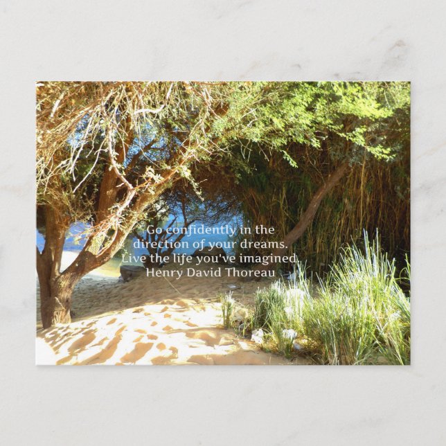 Carte Postale Citation du rêve motivationnel Henry David Thoreau (Devant)