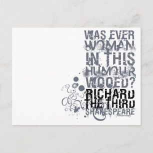 Carte Postale Citation En Bois Richard III (B&W)