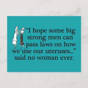 Carte Postale Citation féministe Pro Choice Femmes Sarcastiques
