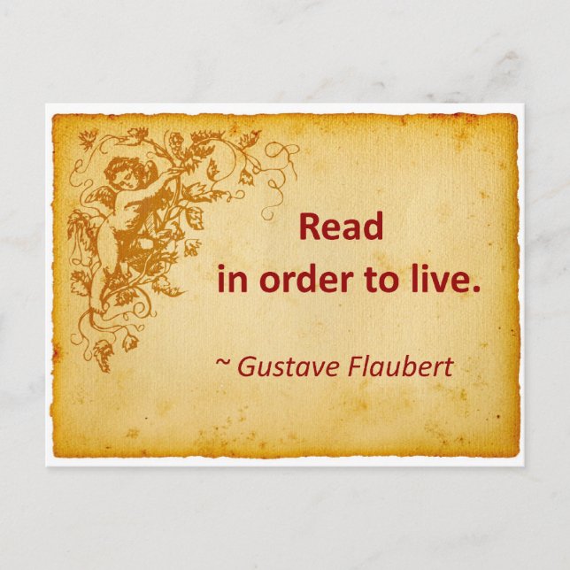 Carte Postale Citation Flaubert sur la lecture (Devant)