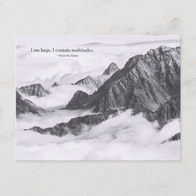 Carte Postale Citation "I Contain Multitudes" avec votre photo (Devant)