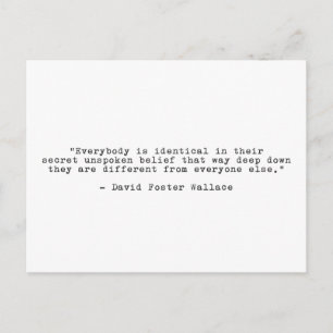 Carte Postale Citation individuelle de David Foster Wallace
