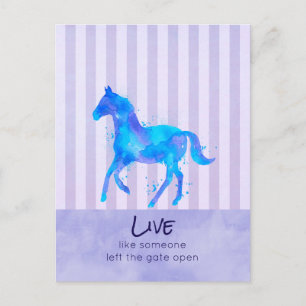 Carte Postale Citation inspirante avec un cheval de course sauva