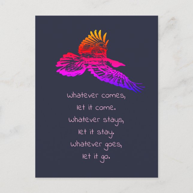 Carte Postale Citation inspirante de Black Raven Bird (Devant)