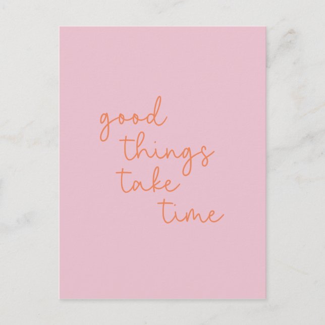 Carte Postale Citation inspirante en rose et orange  (Devant)