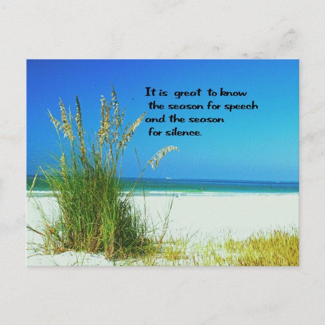 Carte Postale Citation inspirante Les sons du silence (Devant)