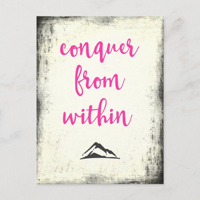 Carte Postale Citation Inspiration Conquer de la typographie (Devant)