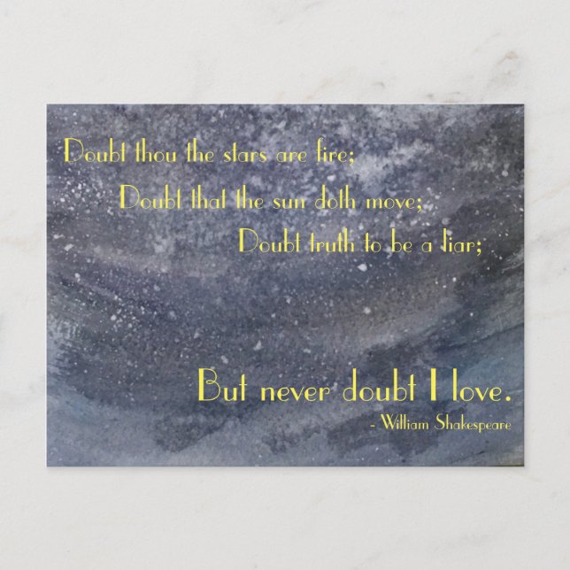 Carte Postale Citation Inspiration de Shakespeare (Devant)