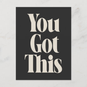 Carte Postale Citation Inspiration Gras Noir Retro Typographie