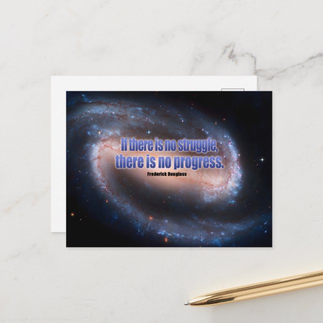Carte Postale Citation Inspirationnelle de Frederick Douglass "P (Devant/Arrière en situation)