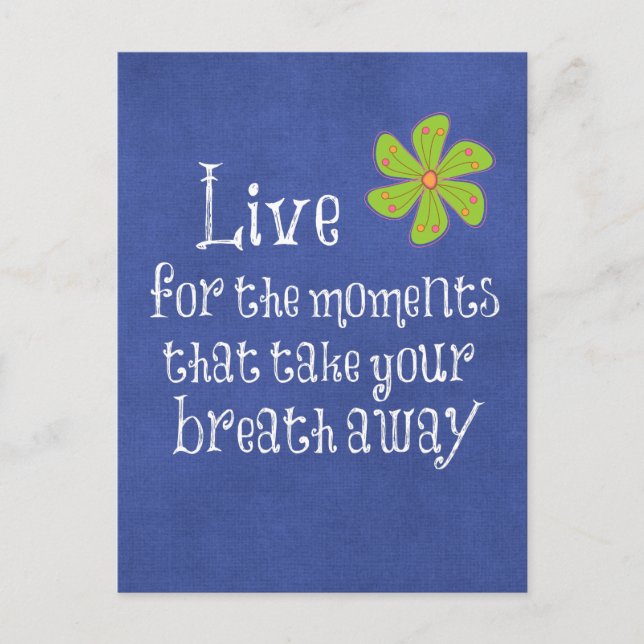 Carte Postale Citation Inspirationnelle : Vie, Moments, Respirat (Devant)