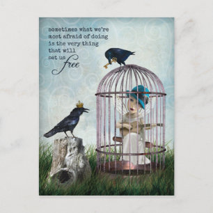 Carte Postale Citation inspirée de la peur et de la liberté