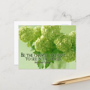 Carte Postale Citation inspirée du Mahatma Gandhi "Soyez le chan