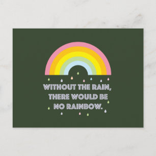 Carte Postale Citation inspirée et motivationnelle arc-en-ciel