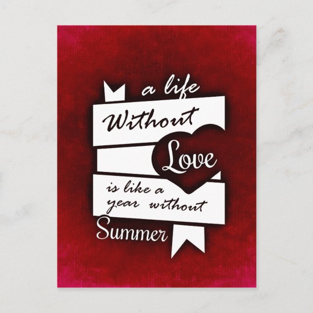 Carte Postale Citation inspirée sur l'amour sur un Arrière - pla (Devant)