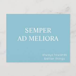 Carte Postale Citation latine Semper Ad Meliora Turquoise