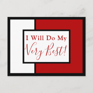 Carte Postale Citation moderne Couleur Bloc rouge noir
