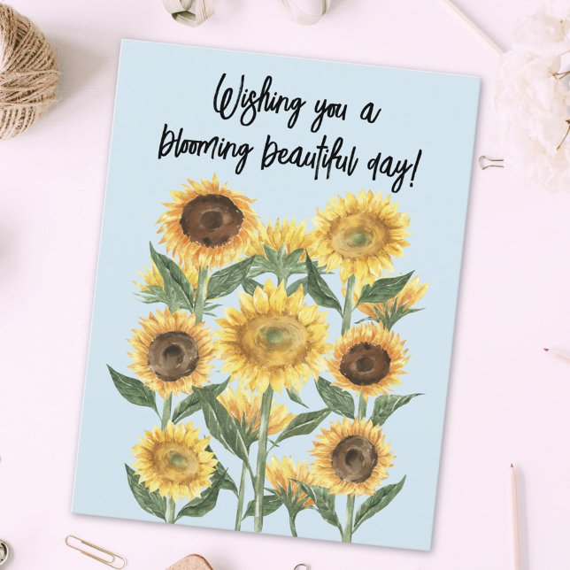 Carte Postale Citation modifiable de fleurs de tournesol (Close up)