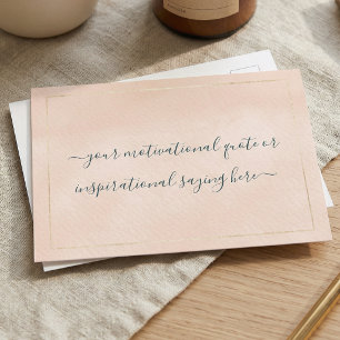 Carte Postale Citation Motivante Inspiration DIY Script Rose