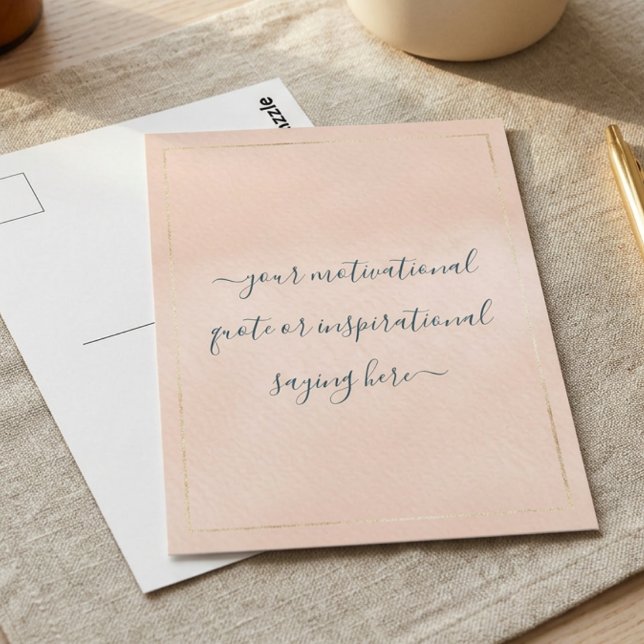 Carte Postale Citation Motivante Inspiration DIY Script Rose (Créateur téléchargé)