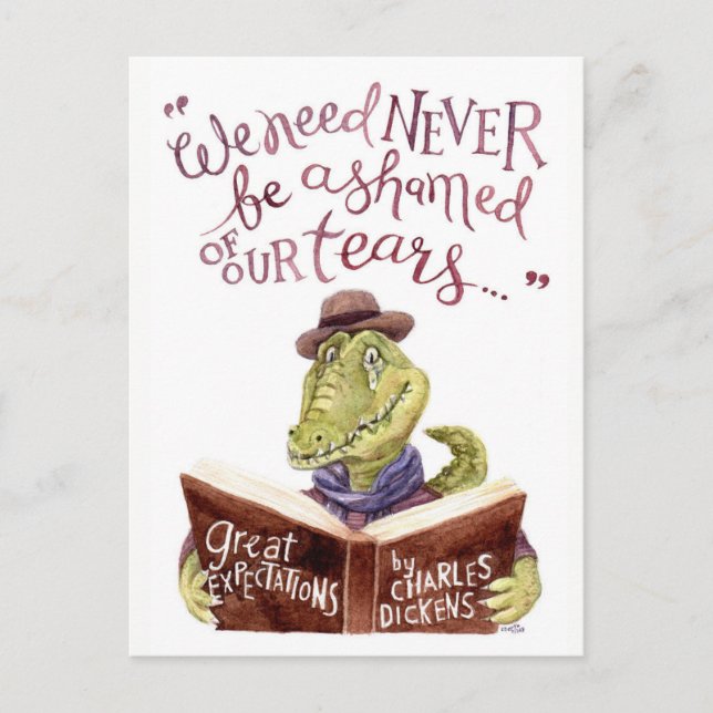 Carte Postale Citation Motivationnelle Charles Dickens Aquarelle (Devant)