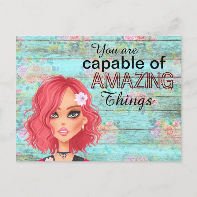 Carte Postale Citation Motivationnelle Chic Girl (Devant)