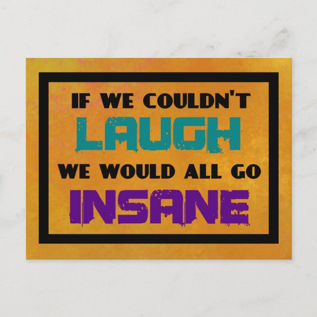 Carte Postale Citation motivationnelle inspirante sur le rire (Devant)