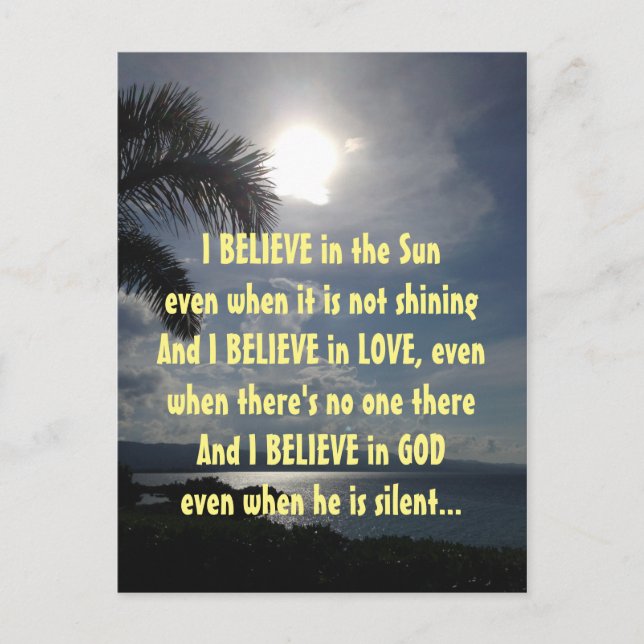 Carte Postale Citation Motivationnelle Je Crois Poème Inspiratio (Devant)